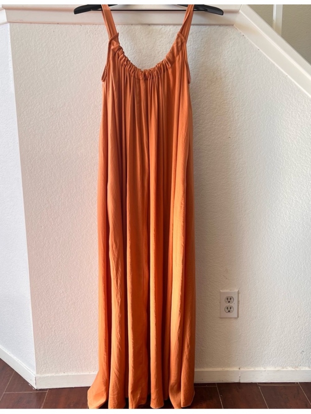 Anthropologie Maxi Bohemian Rust Orange Sleeveless Dress with pockets size S